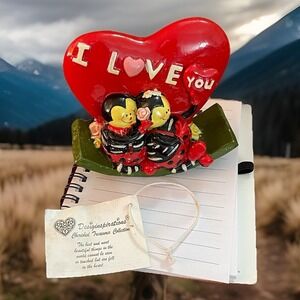 Designspirations Ladybug Love Heart Figurine Cherished Treasures Valentine Decor